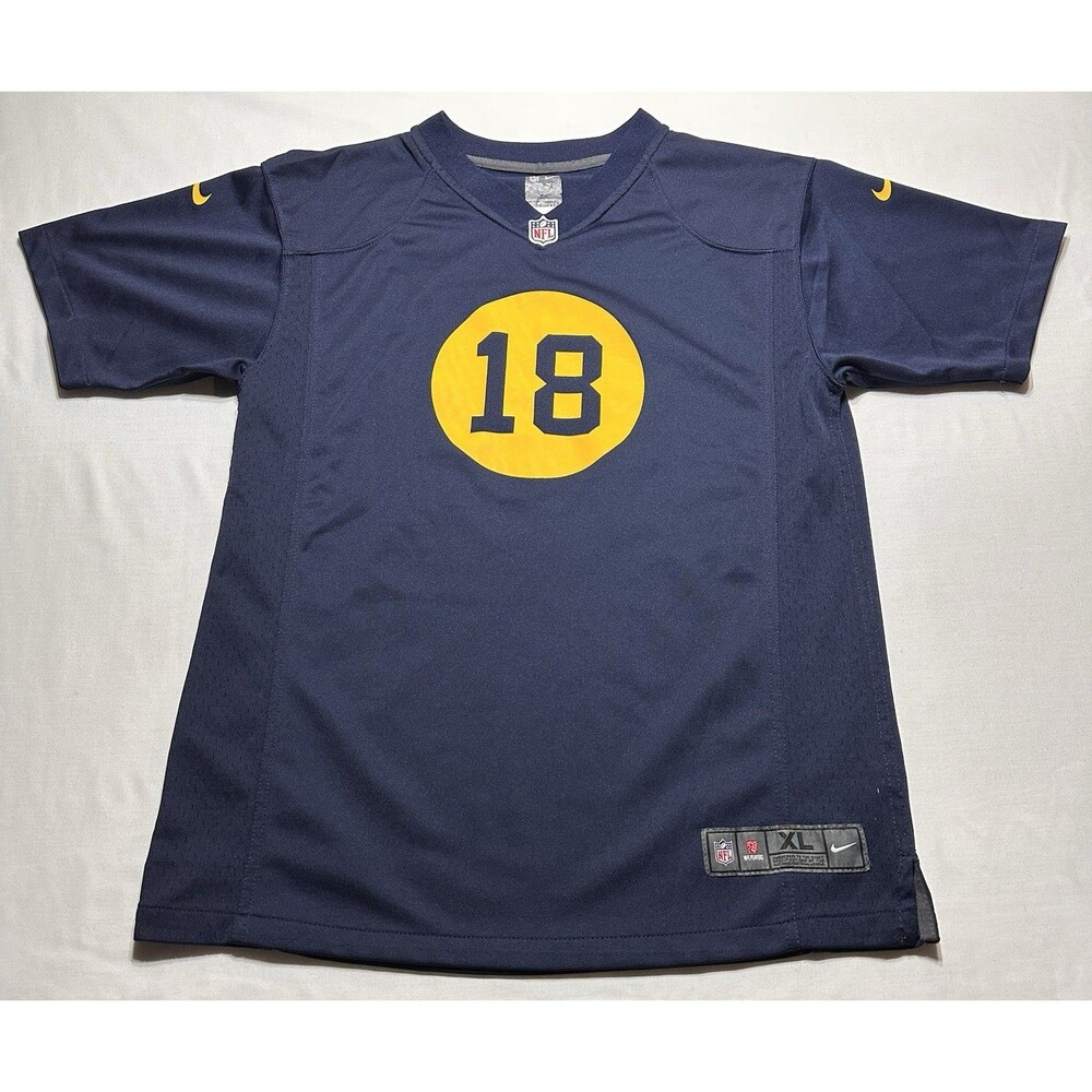 Green Bay Packers Nike Cobb #18 NFL Football Jersey Youth Size XL Navy On Field